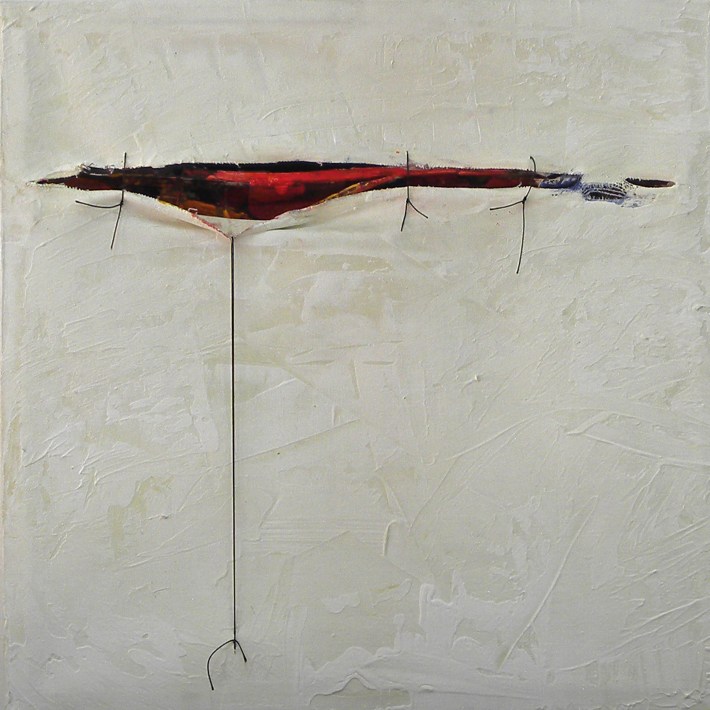 Herida I Acrílico sobre tabla. Técnica mixta 30 x 30 cm